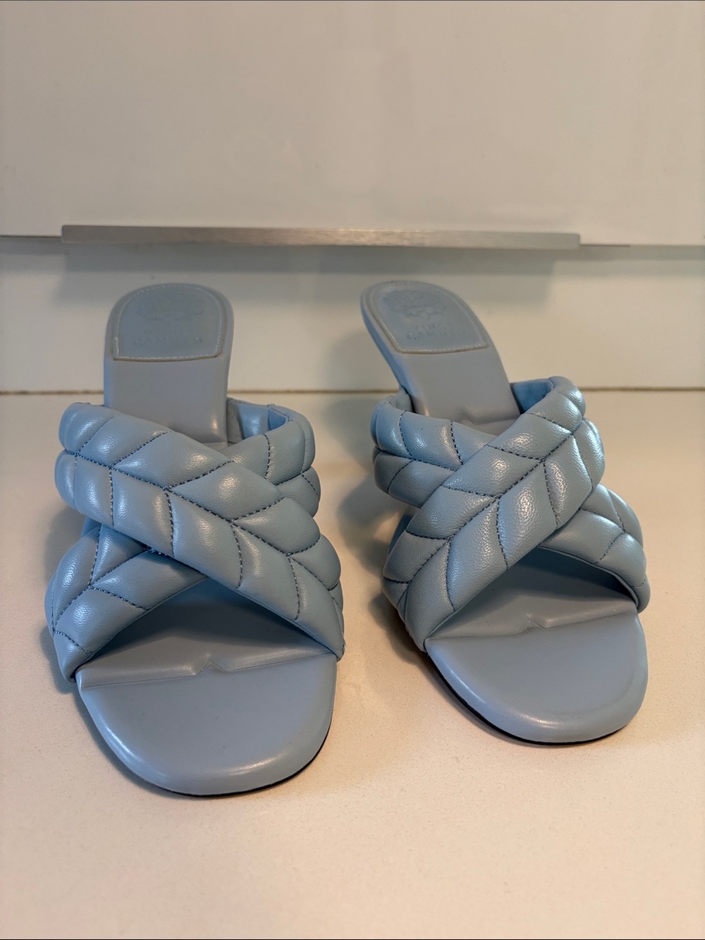 Like New Vince Camuto Garrien Mid Heel Slide